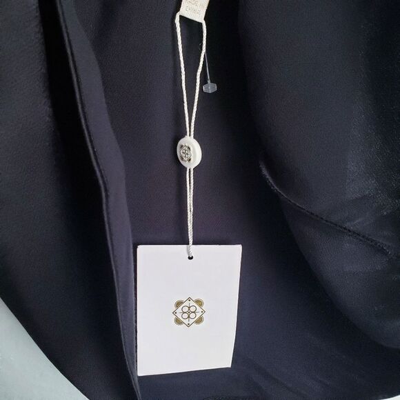 WAYF Black Satin Front Drape Chain Halter Cami - Picture 6 of 7